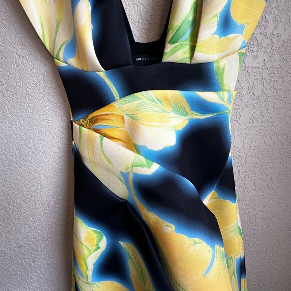 NWT ASOS DESIGN High-Low Plunge Maxi Dress in Bold Floral Print - Picture 16 of 16